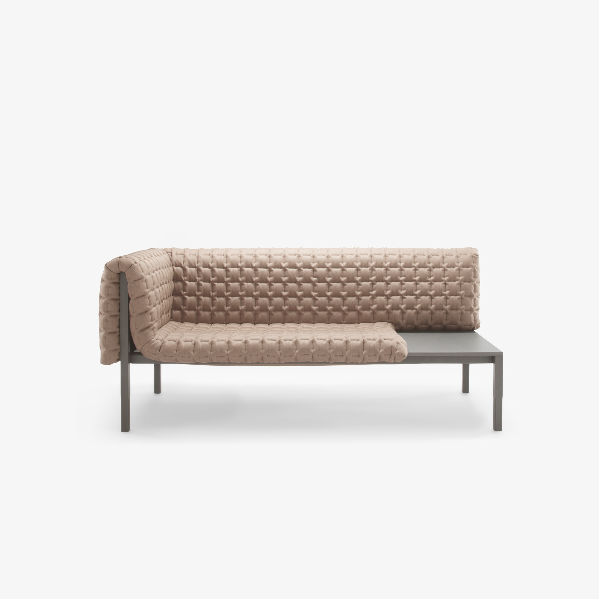 Image 1-ARMED SETTEE RIGHT WITH TABLE SURFACE 