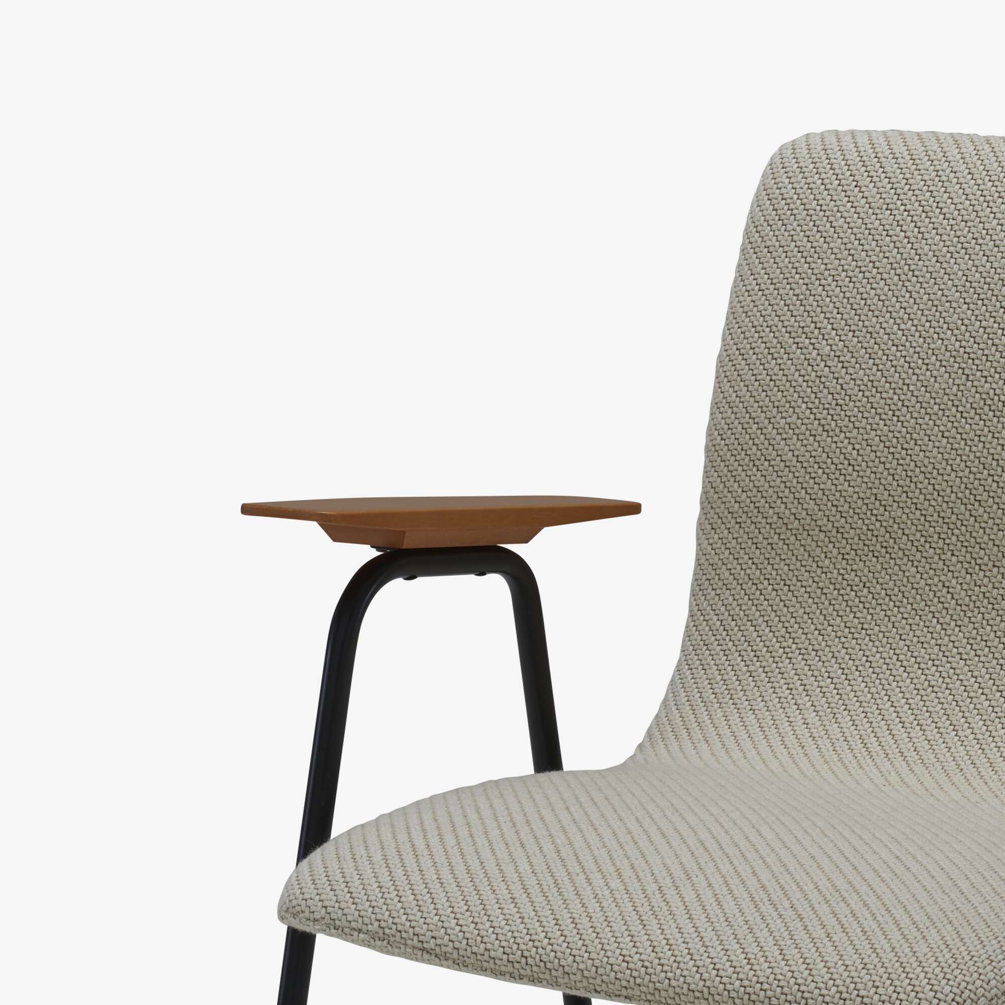 Image Carver chair upholstered back black lacquered steel base 4