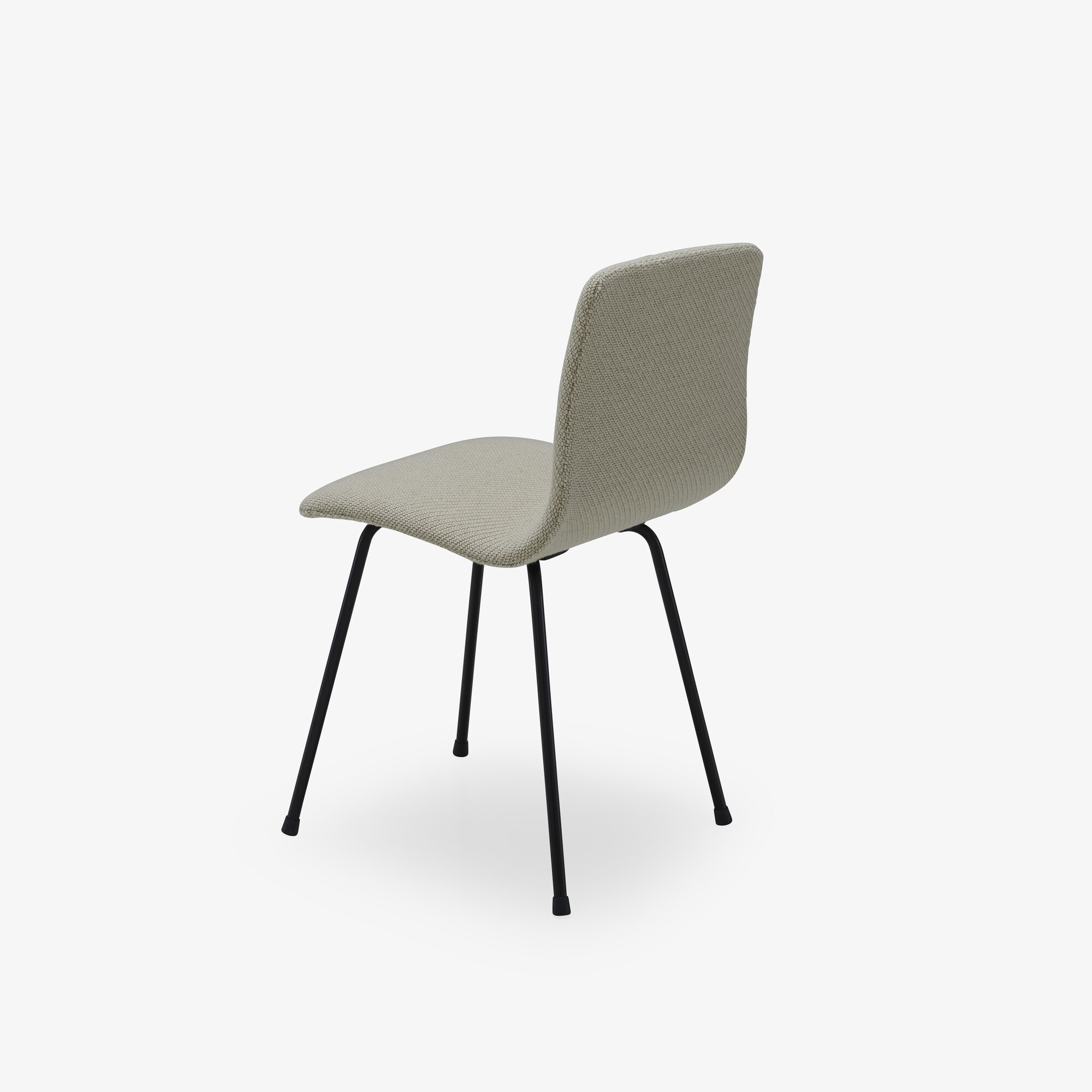 Image Chair upholstered back black lacquered steel base 4
