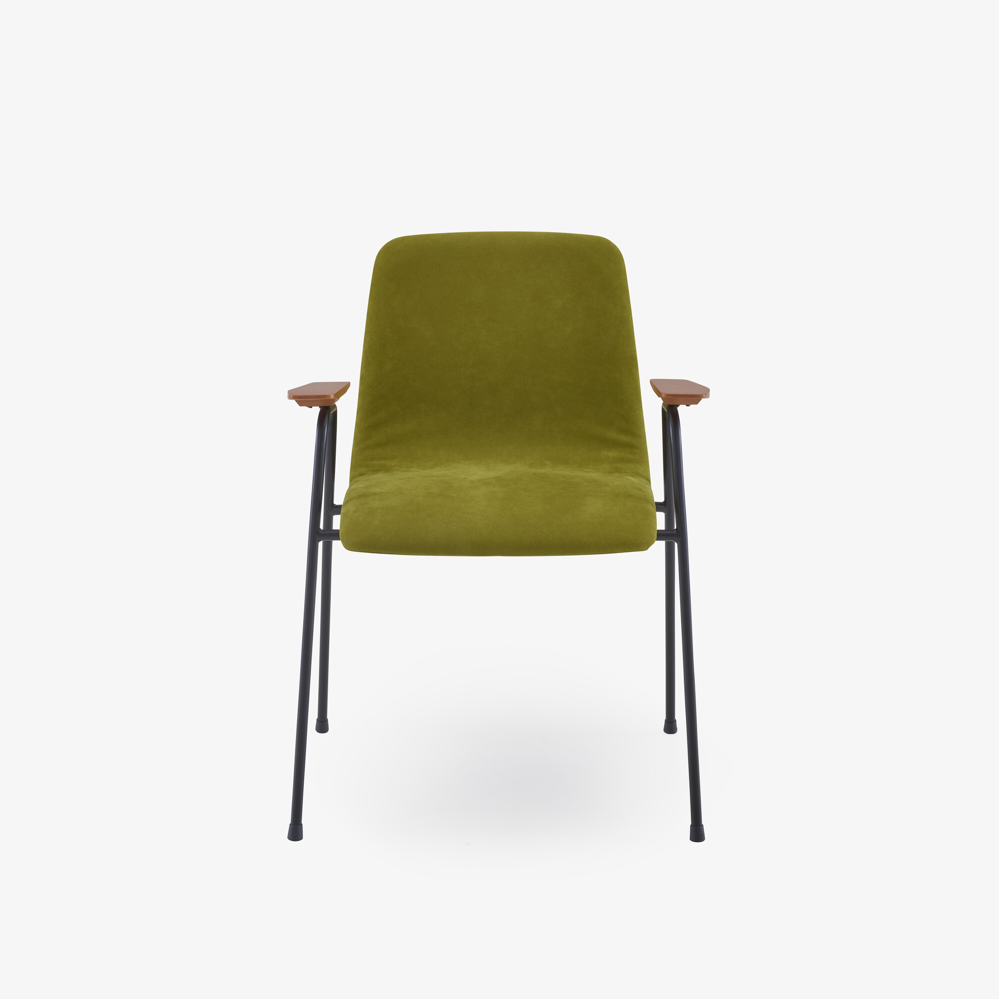 Image Carver chair upholstered back black lacquered steel base 5