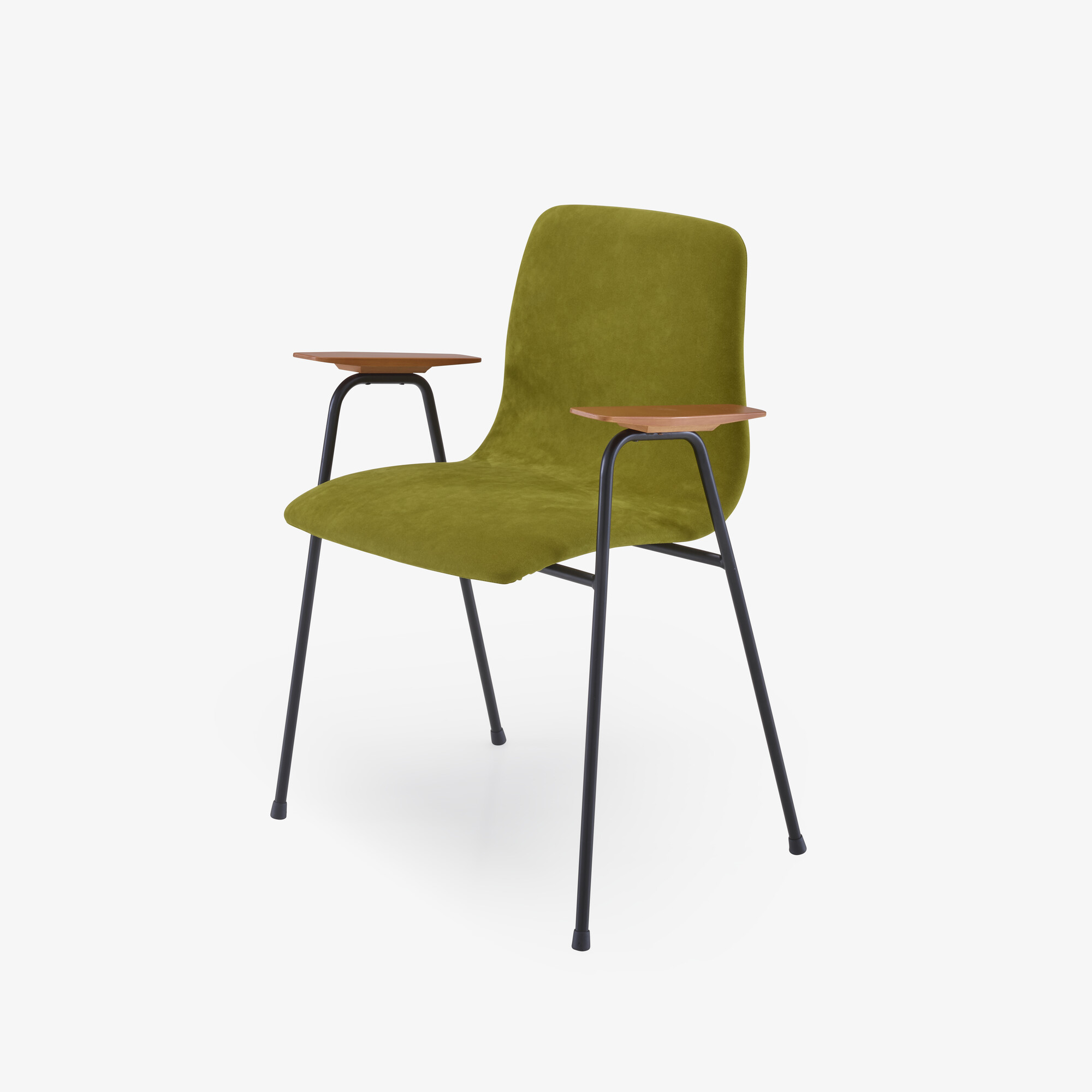 Image Carver chair upholstered back black lacquered steel base 6