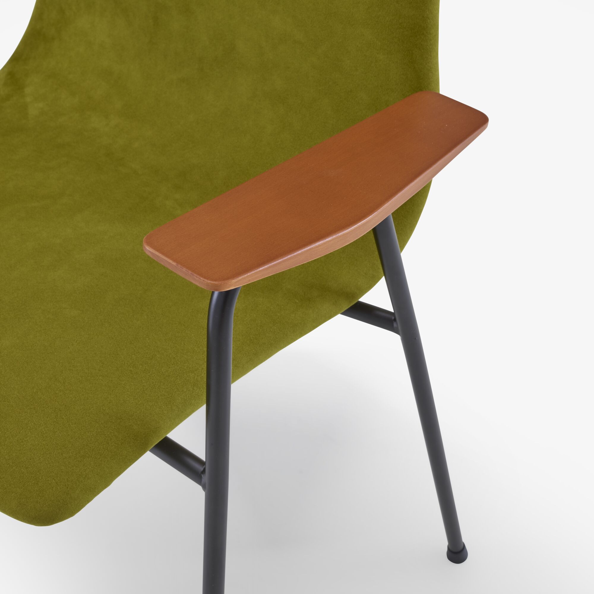 Image Carver chair upholstered back black lacquered steel base 7