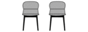 SET OF 2 CHAIRS - SILVIA FABRIC-LIGHT GREY 