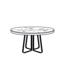DINING TABLE WHITE FENIX  EXTENSION BLACK LACQUERED BASE